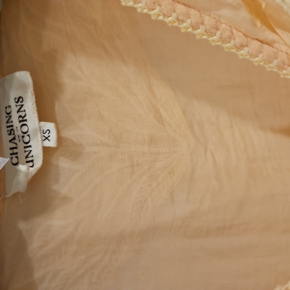 Chasing Unicorns Silk Cotton embroidered crochet trim duster dress - Picture 4 of 7